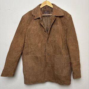 Caribou Creek Leather Brown Suede Bomber Fullzip Chore Barn Men’s XL